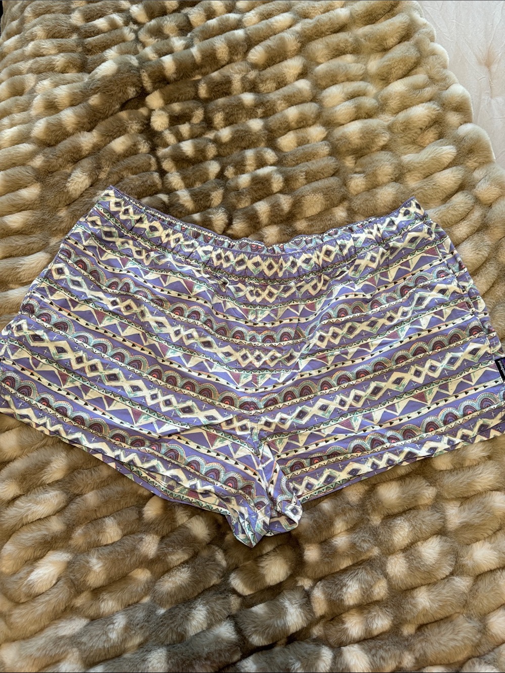 Patagonia Women's Lavender & Cream Patterned Athletic Shorts